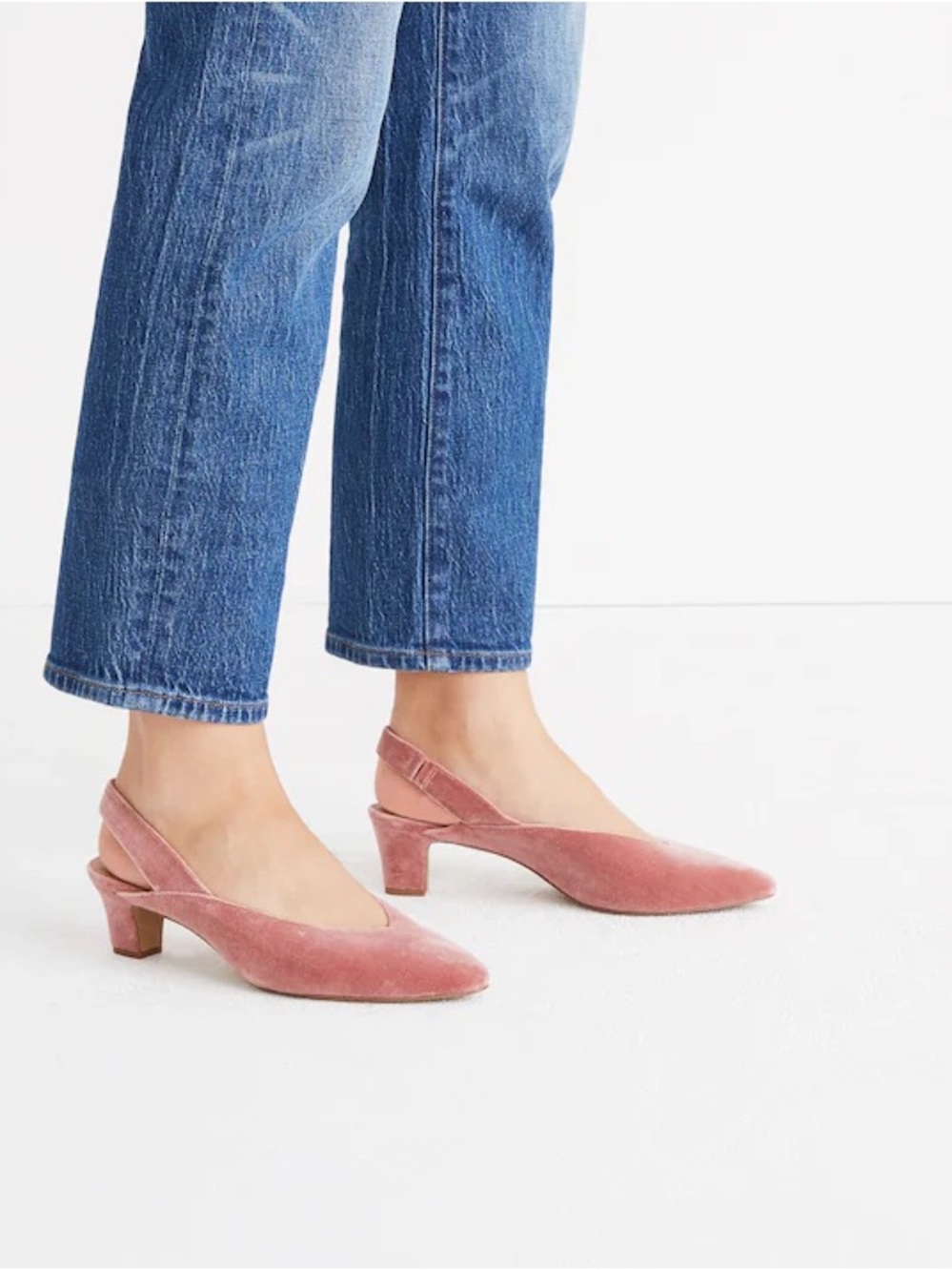 Madewell Etta Slingback Pump in Velvet Pink - Picture 4 of 8